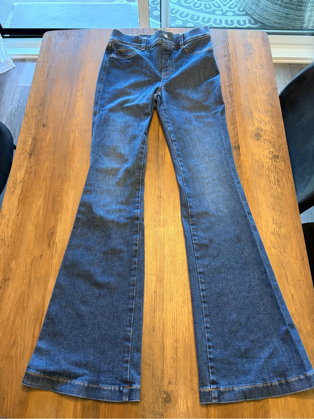 SPANX Dark Blue Flare & Wide Leg Jeans
